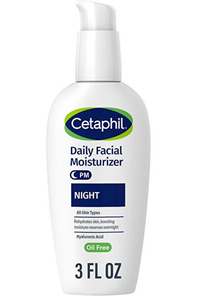 Cetaphil مرطب ليلي جديد للوجه، 3 أونصة - ترطيب يدوم 24 ساعة، خالٍ من العطور