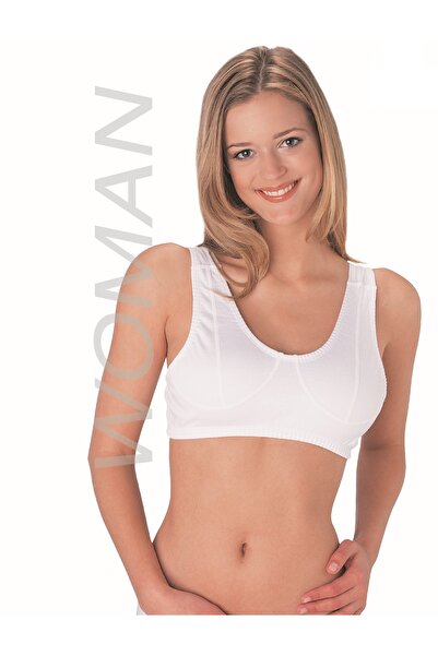 GUNERI UNDERWEAR Beyaz Kalın Askılı Body Sütyen % 100 Pamuklu 3lü Paket 260-3B