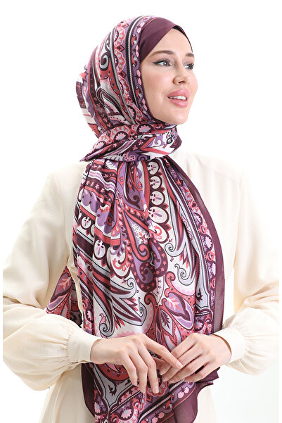 sefamerve Εθνοτικό σχέδιο μαλακό σάλι 70295-01 Plum