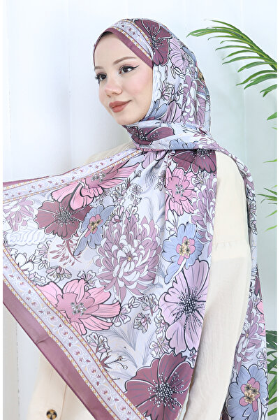 sefamerve Szal w kwiatowy wzór Champs-Élysées 70319-03 Śliwkowa róża