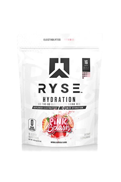 RYSE أعواد مشروبات الإلكتروليتات المرطبة، لون وردي، 16 عودًا، لتحسين الترطيب