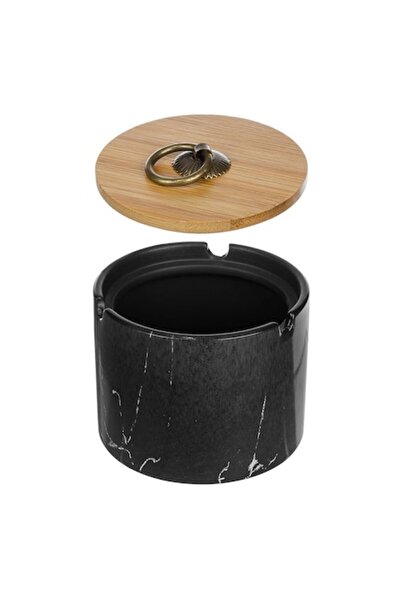 VENITIVO VINDEM CELOR INTELIGENTI Scrumieră cilindrică cu capac din bambus, m...