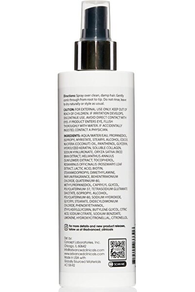 BRONZENET Advanced Clinicals Keratin Smooth & Shine Hair Conditioner Spray, 237 ml