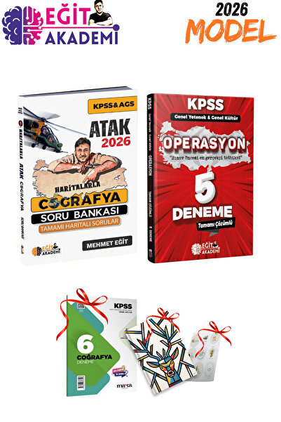 Eğit Akademi 2026 KPSS GYGK Mehmet Eğit Atak Coğrafya Soru Bankası ve KPSS Op...