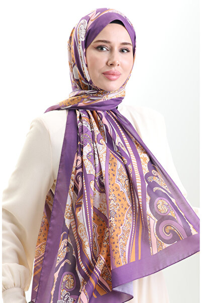 sefamerve Şal moale cu model 70313-17 Liliac Muştar