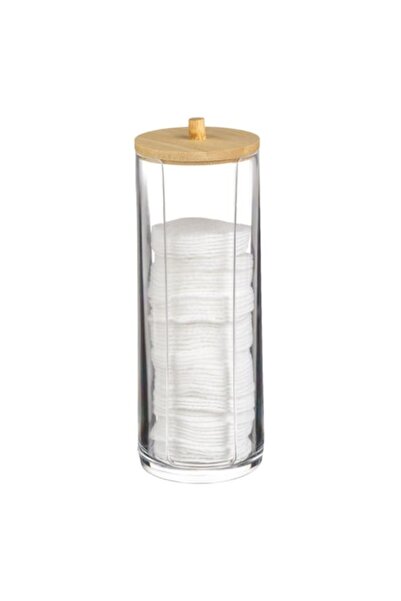 OEM Suport acrilic, Ø7x20cm, capac din bambus, transparent