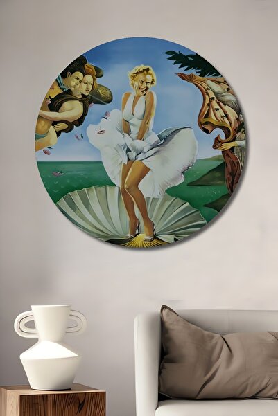 Teona Ahşap Tablou decorativ rotund din lemn Nașterea lui Marilyn Venus