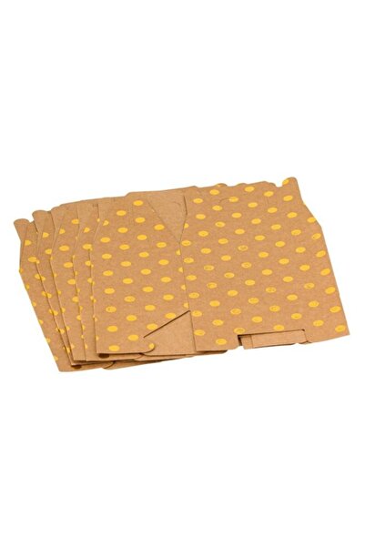 ANTBRO Set 6 Boxes for Sweets Antbro®, Kraft Paper with Golden Dotted Foil, Easy Closure with Handle, 10x5