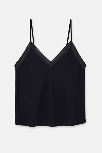 Eros Black Basic Thin Strap Tank Top