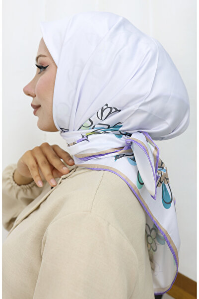 sefamerve Eșarfă digitală din raion 70308-11 Liliac