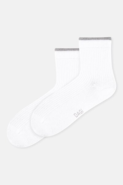 Eros Șosete albe din bambus cu model în dungi pentru femei