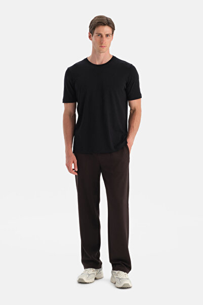 Eros Καφέ ανδρικό παντελόνι Modal