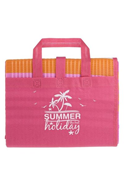 ANTBRO Beach Mat Bag Style from Plastic Summer Holiday with Inflatable Pillow, Multicolor, 180x86 cm