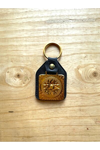 SANAT TACİRİ Vintage Keychain Gold Yellow Keychain Metal Keychain