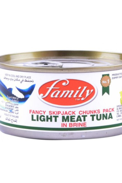 Family LT قطع تونة خفيفة عائلية في محلول ملحي - 24 × 425 جم