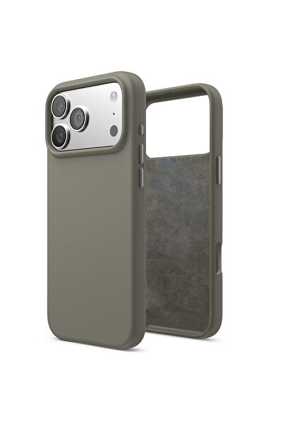 Merwish Apple Iphone 17 Pro Uyumlu Içi Kadife Lansman Silikon Kılıf Kapak Taş