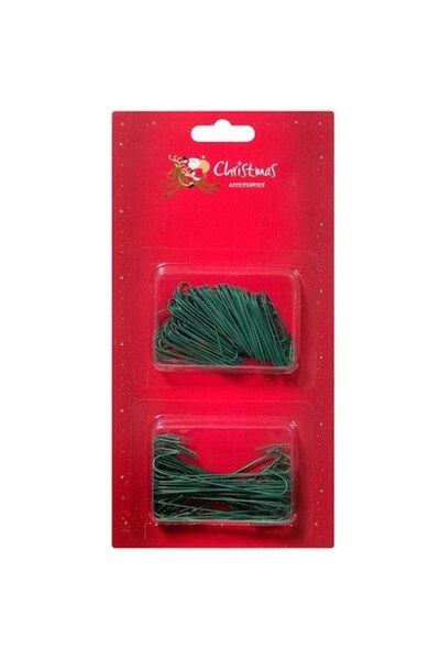 ANTBRO Σετ 150 γάντζων για χριστουγεννιάτικα στολίδια, 2 μεγέθη, πράσινο