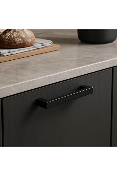 Özen Metal Özen 1902 Matte Black 192mm Stainless Steel Furniture Handle.