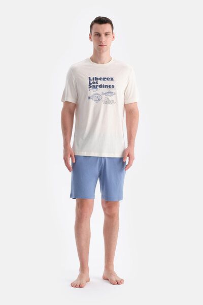 Eros Σετ μπλουζάκι και σορτς με λευκή στάμπα