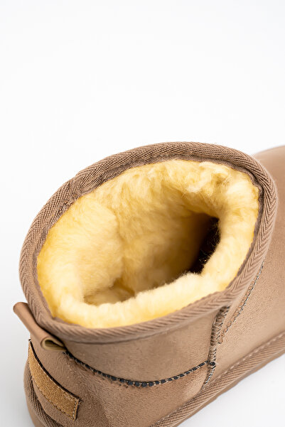 Blyss Kadın Vizon Süet Ultra Mini Bot Içi Kürklü Kışlık Taban Model Bot & Bootie