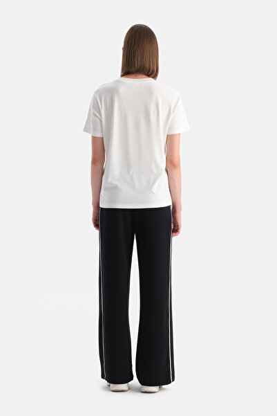 Eros Black Women's Modal Sweatpants with Double Piping Detail