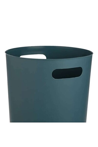 ANTBRO office trash bin, plastic, petrol color, matte texture with handles, Ø22x30.5cm