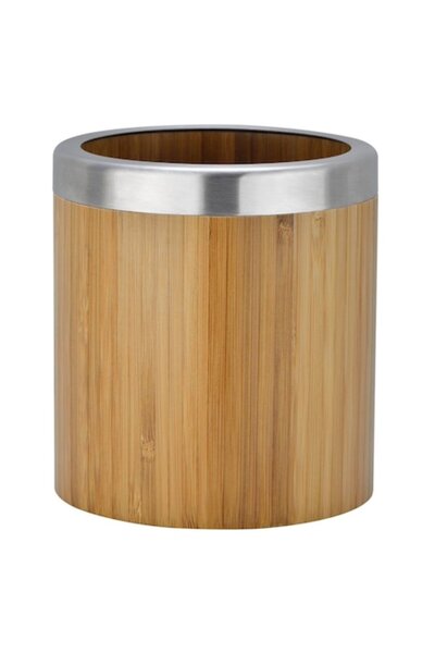 MaxDeco Round Bamboo Holder for Cutlery and Kitchen Utensils