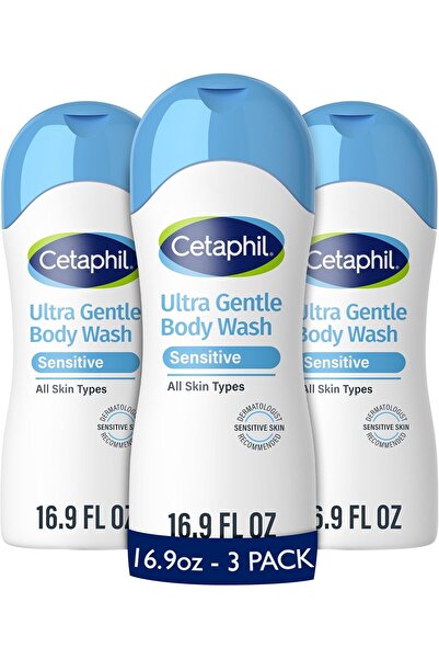 Cetaphil غسول الجسم الجديد فائق النعومة - خالي من العطور، 500 مل، عبوة من 3 قطع