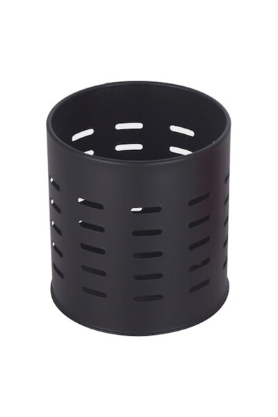 MaxDeco Μαύρη μεταλλική θήκη για μαχαιροπίρουνα και σκεύη κουζίνας