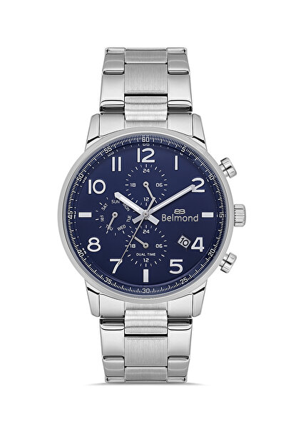 Belmond KNG1149.390 Gümüş & Lacivert Çelik Kordon Erkek Kol Saati