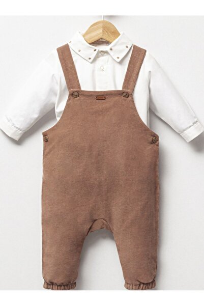 Cassiope Men's Slim Fit Corduroy Shirt Salopet Set