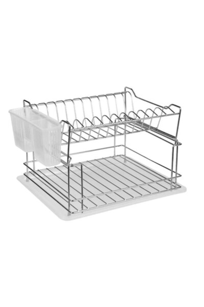 MDM Ράφι στεγνωτηρίου πιάτων και μαχαιροπίρουνων, 2 επίπεδα, μεταλλικό, 35,5x...