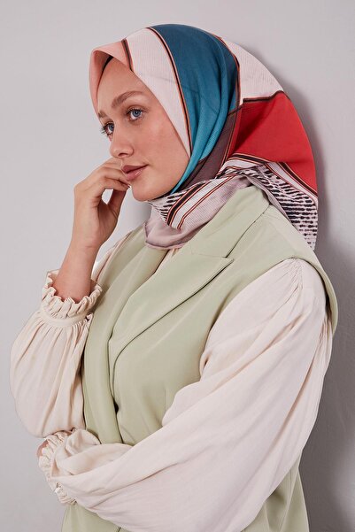 Levidor Cherry Mixed Geometric Pattern Cotton Scarf