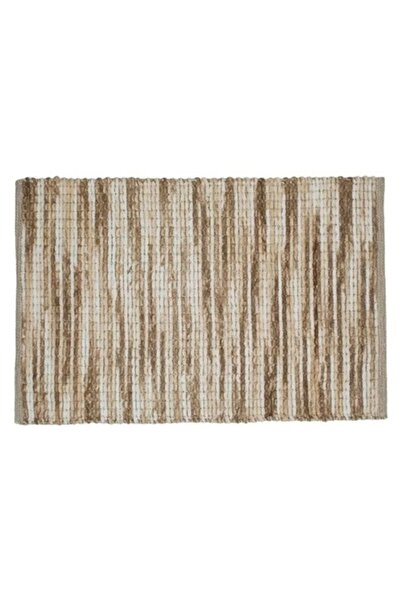 ANTBRO Covor de baie Antbro® din bumbac texturat bej, alb și maro 80x50cm