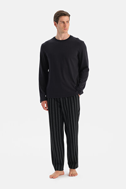 Eros Σετ παντελόνι με μπλουζάκι με λεπτομέρεια σε σκούρο πράσινο χρώμα