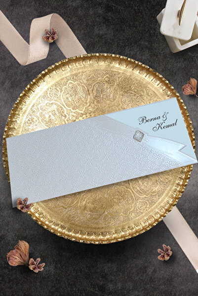 Cem Davetiye Düğün Nişan Nikah Kına Davetiyesi 2511 (100 ADET) Baskı Dahil