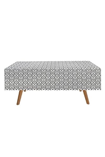 ANTBRO Tablecloth Antbro®, plastic, Aztec black and white design, 183x137cm
