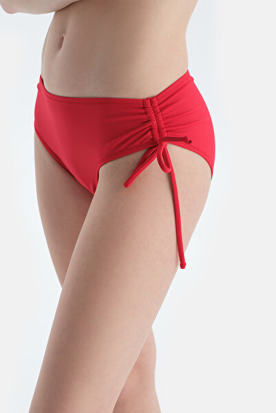 Eros Red Gathered Bikini Bottom