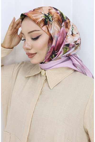 sefamerve Eșarfă digitală din raion 70298-08 Pudră