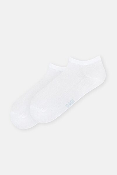 Eros White-Blue Women's 2-Piece Bamboo Basic Booties Socks