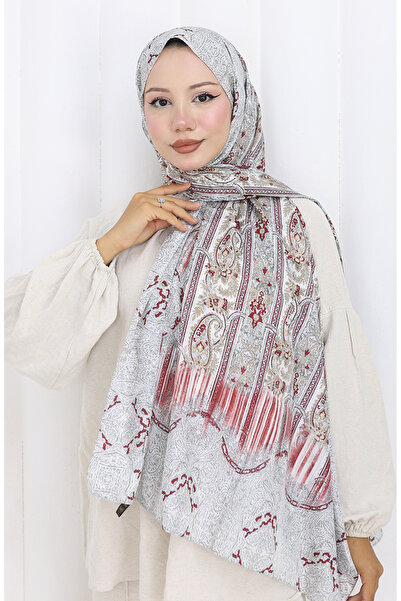 sefamerve Indischer Voile-Schal 70321-04 Burgunderrot