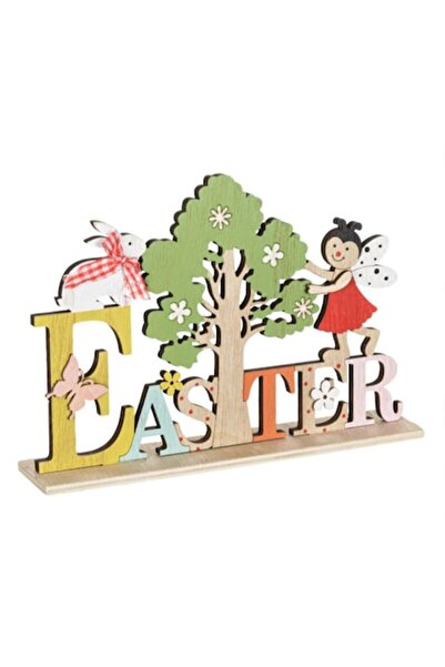 M Deco Decoratiune de Paste, iepure, lemn, 18x4x12 cm,