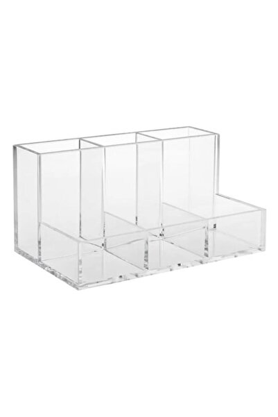 ANTBRO Прозрачна акрил поставка Antbro® с 6 отделения за козметика, 20x12x10 см