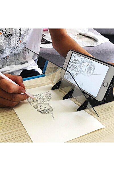 SHOPIENS Drawing Projector, Model 20x13.5x0.15cm, Viewing Optics, Phone/Tablet Holder, Portable, Black,