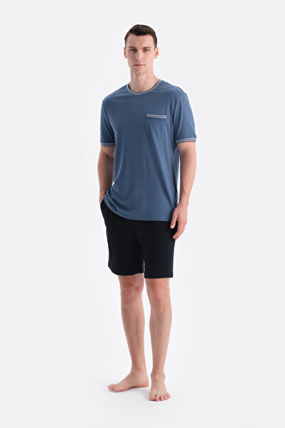 Eros Triko Band Detail T-Shirt Shorts Pajama Set