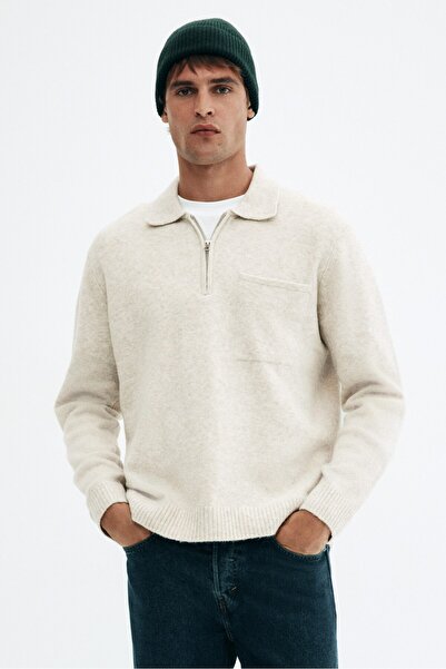H&M Yarım Fermuarlı Kazak Regular Fit