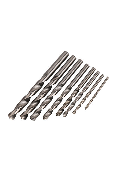 Lawazim HSS Drill Bit Set 8 Piece - High Speed Steel Spiral Twist Bits for Metal Wood Plastic