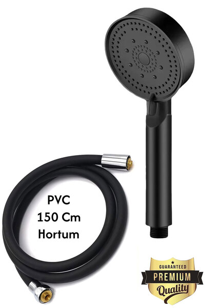 Plodna House Siyah 5 Fonksiyonlu Duş Başlığı Seti – 2’li Set Duş Başlığı+PVC ...