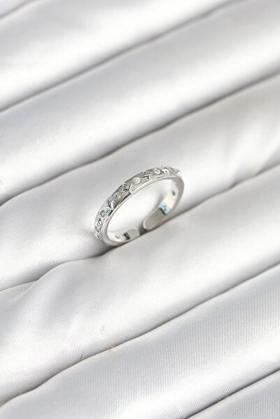 Clariss Brass Silver Color Zircon Stone Women's Ring