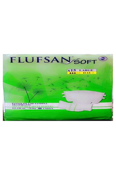 Flufsan حفاضات للكبار فلافسان سوفت 15حبة مقاس كبير